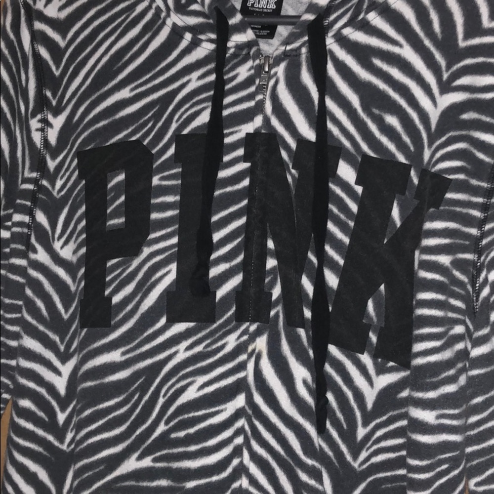 PINK Zebra Print Zip Up
